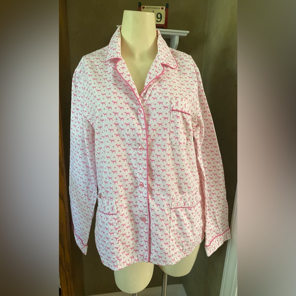 Vintage Victoria Secret Pink dog print pj top Women’s size L